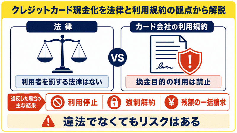 クレジットカード現金化を法律と利用規約の観点から解説